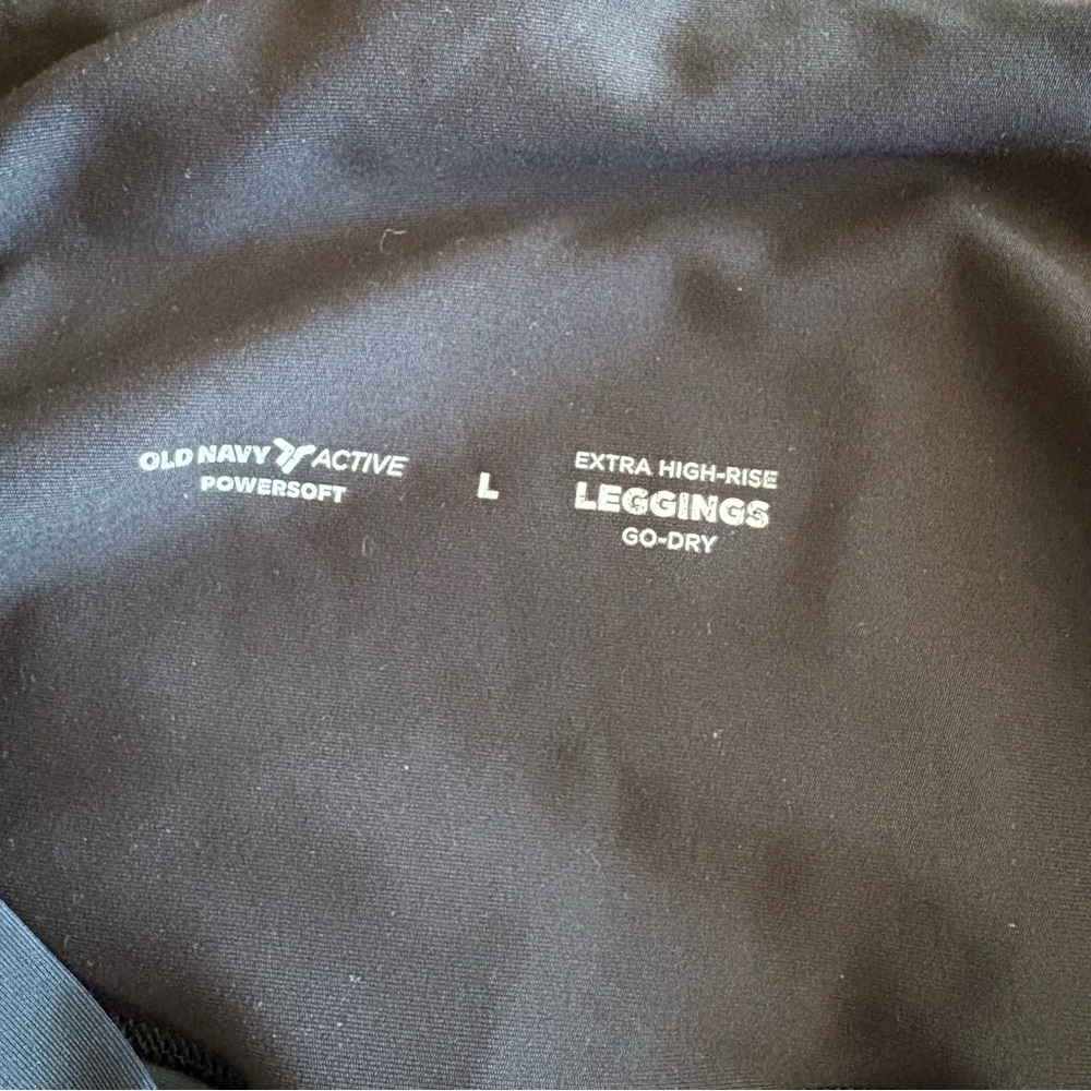 Old Navy Extra High-Waisted PowerSoft Leggings Gold Marble Active Gym Size Large - Picture 6 of 11